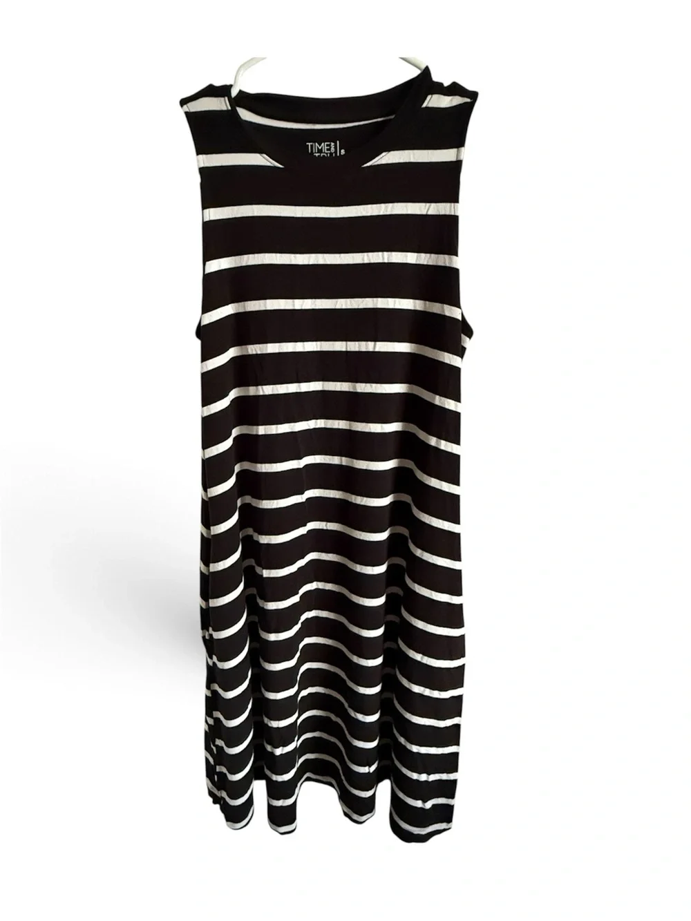 Black and White Striped Sleeveless Dress